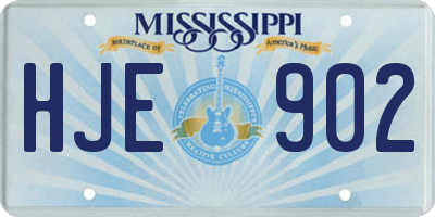 MS license plate HJE902