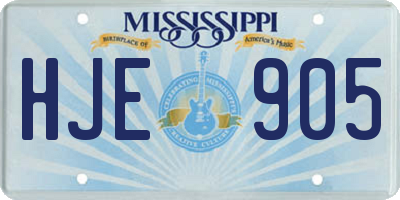 MS license plate HJE905