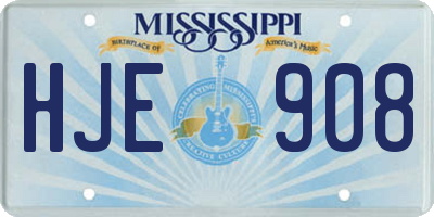 MS license plate HJE908