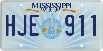 MS license plate HJE911