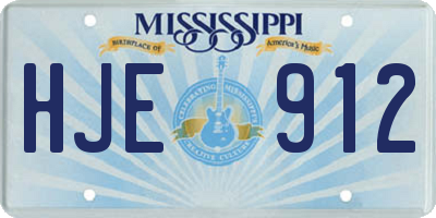 MS license plate HJE912
