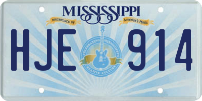 MS license plate HJE914