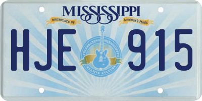 MS license plate HJE915