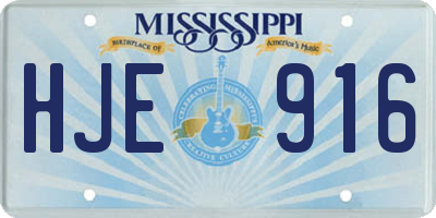 MS license plate HJE916