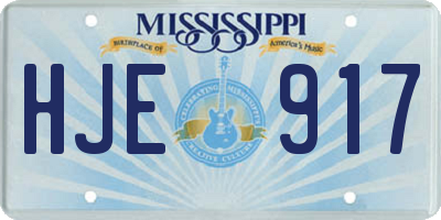 MS license plate HJE917