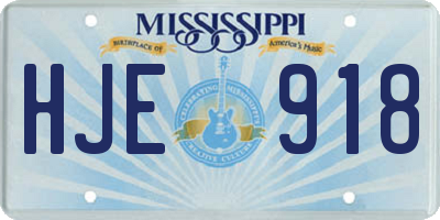 MS license plate HJE918
