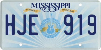 MS license plate HJE919