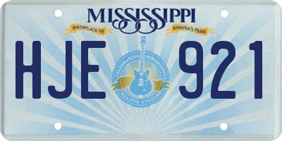 MS license plate HJE921