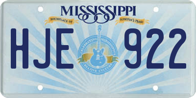 MS license plate HJE922