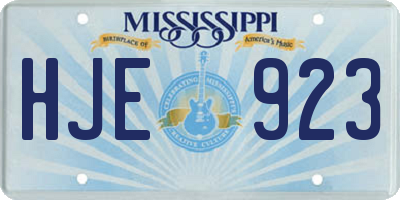 MS license plate HJE923