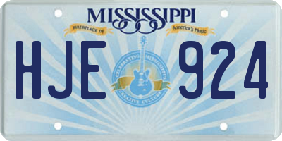 MS license plate HJE924