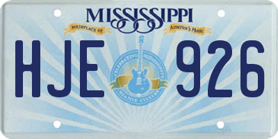 MS license plate HJE926