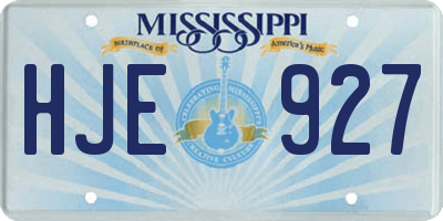 MS license plate HJE927