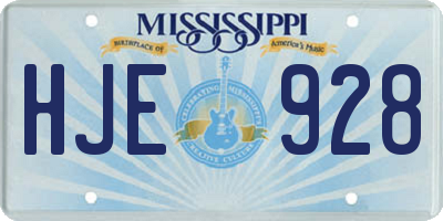 MS license plate HJE928