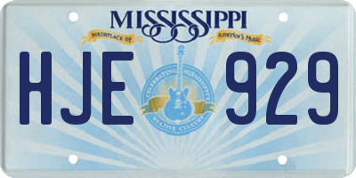 MS license plate HJE929