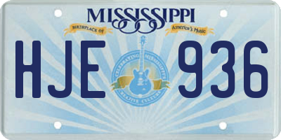MS license plate HJE936