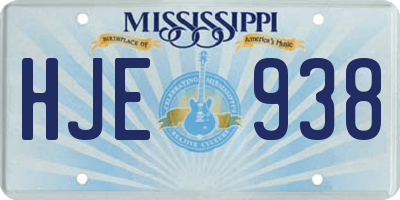 MS license plate HJE938