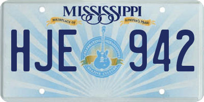 MS license plate HJE942