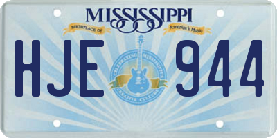 MS license plate HJE944