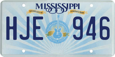 MS license plate HJE946