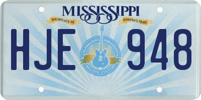 MS license plate HJE948