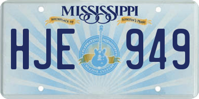 MS license plate HJE949