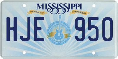 MS license plate HJE950