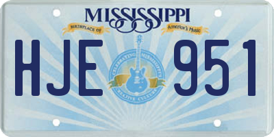 MS license plate HJE951