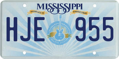 MS license plate HJE955