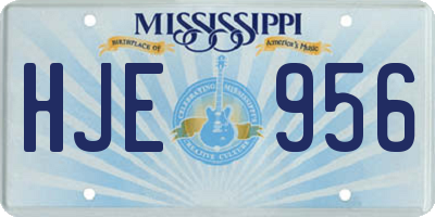 MS license plate HJE956