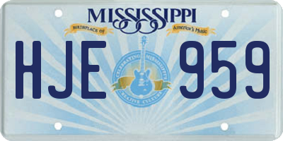MS license plate HJE959