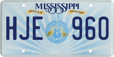 MS license plate HJE960