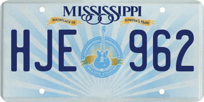 MS license plate HJE962