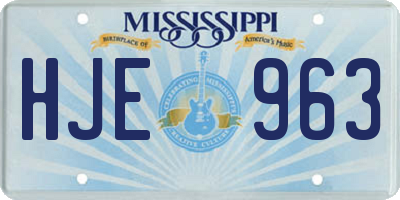 MS license plate HJE963