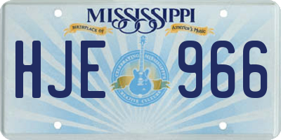 MS license plate HJE966