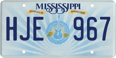 MS license plate HJE967