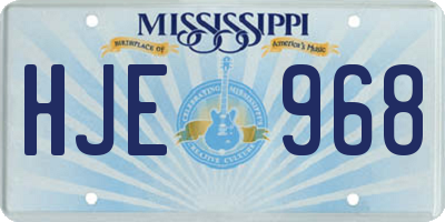 MS license plate HJE968