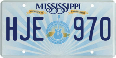 MS license plate HJE970