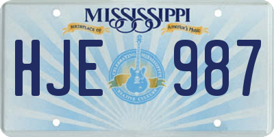 MS license plate HJE987