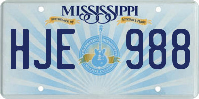 MS license plate HJE988