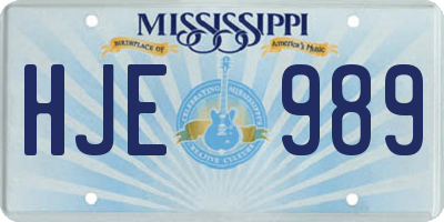 MS license plate HJE989