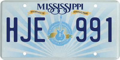 MS license plate HJE991