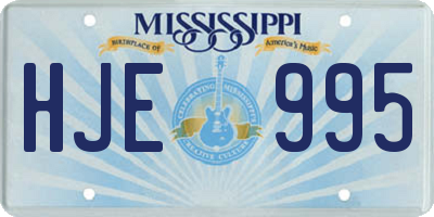MS license plate HJE995