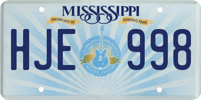 MS license plate HJE998