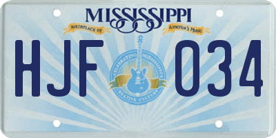 MS license plate HJF034