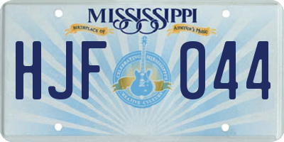 MS license plate HJF044