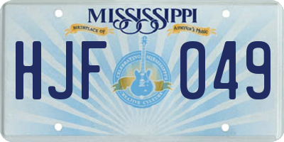 MS license plate HJF049