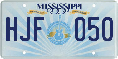 MS license plate HJF050