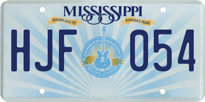 MS license plate HJF054