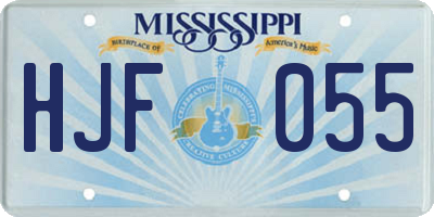 MS license plate HJF055